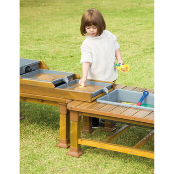 Outdoor Wooden Children's Square Messy Table, 3 of 6