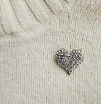 Vintage Jewel Heart Brooch, 2 of 2