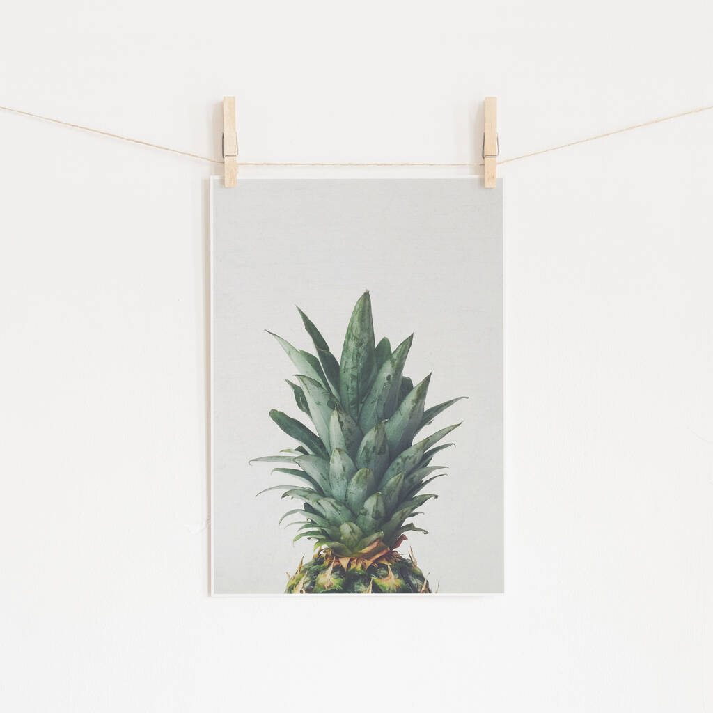 Pineapple Top Photographic Fruit Print, 1 of 2