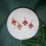 Christmas Star Pressed Flower Dangle Stud Earrings, thumbnail 1 of 3