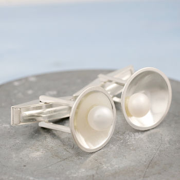 Pearl Cufflinks. 30th Anniversary Gift For Him, 7 of 12