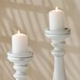 Tall White Wooden Candlestick Two Sizes, thumbnail 3 of 8