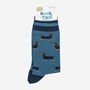 Sausage Dog Pinstripe Bamboo Socks Men's Blue, thumbnail 2 of 4