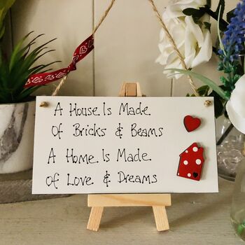 New Home Wooden House Card Alternative Sign, 2 of 2