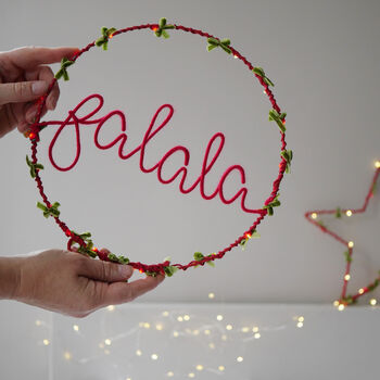 Velvet Bow Light Up Christmas Wreath, 2 of 6