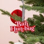Trio Of Colourful Slogan Christmas Tree Decorations, thumbnail 2 of 4