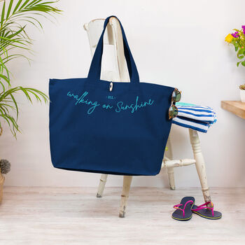 Personalised Organic Canvas Beach Bag, 3 of 6
