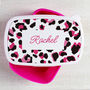 Personalised Pink Leopard Print Lunch Box, thumbnail 2 of 2