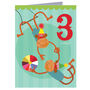 Mini Monkeys 3rd Birthday Card, thumbnail 2 of 3