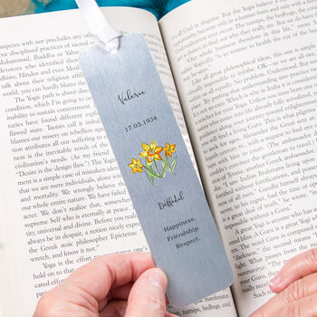 Birth Flower Personalised Water Colour Bookmark, 11 of 11