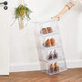 Six Stackable White Shoe Boxes Storage Organisers, thumbnail 3 of 8