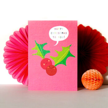 Christmas Holly Berries Card, 3 of 5