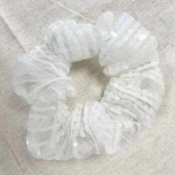 Ivory Embellished Tulle Scrunchie, 2 of 2