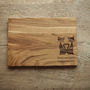 Cats Personalised Serving Chopping Oak Board, thumbnail 2 of 3