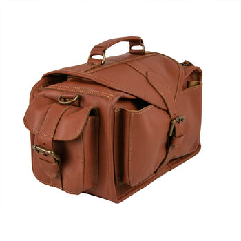 Personalised Vintage Brown Leather Camera Bag, 6 of 10