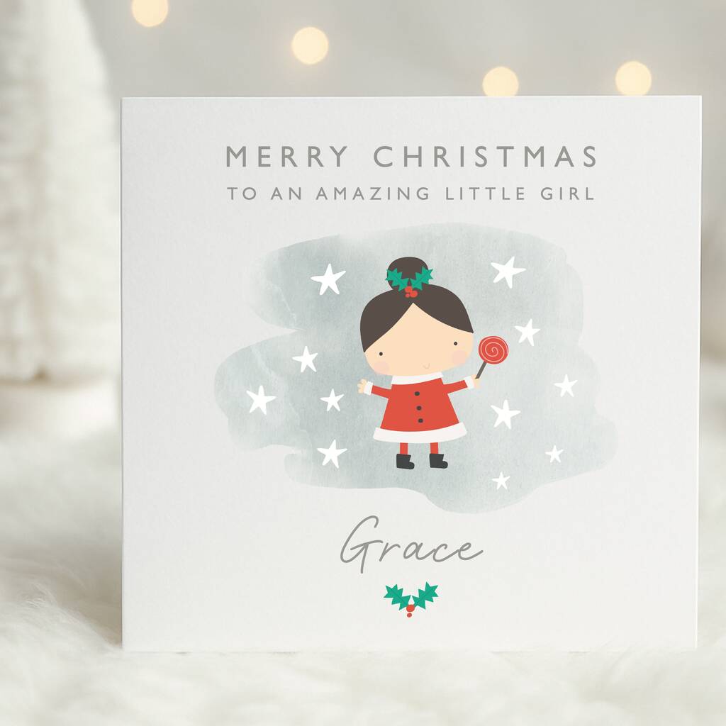 Funny Girl In A Mrs Claus Costume Card *Can Be Personalised