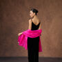 100% Mulberry Silk Scarf, Hot Pink, Bright Pink In Gift Box, thumbnail 5 of 10
