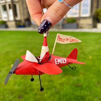 Personalised Santa Aeroplane Decoration, 3 of 3