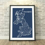 Counties Of The UK Map Print, thumbnail 1 of 5