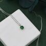 Sterling Silver Emerald Green Cz Pendant Necklace, thumbnail 2 of 12