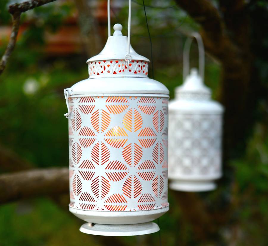 punched metal hanging lantern by the forest & co