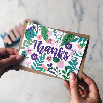 Floral Colourful Card 'Thanks', 3 of 3
