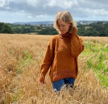 The Coco Wool And Organic Cotton Sweater In Chestnut, 2 of 4