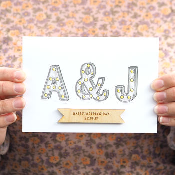 Personalised Couples Initials Card, 4 of 6