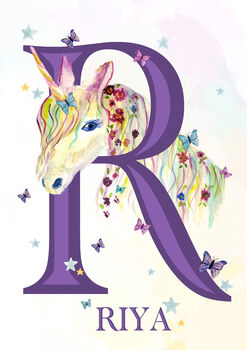 Personalised Unicorn Alphabet Poster, 11 of 12