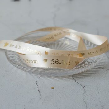 Personalised Ribbon, Surname And Date, 15mm, 2 of 7