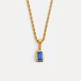 Silver Blue Diamond Pendant Necklace Chain For Men, thumbnail 3 of 12