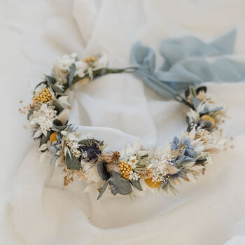 Blair Thistle Wedding Dried Flower Crown Wedding Headband, 5 of 5