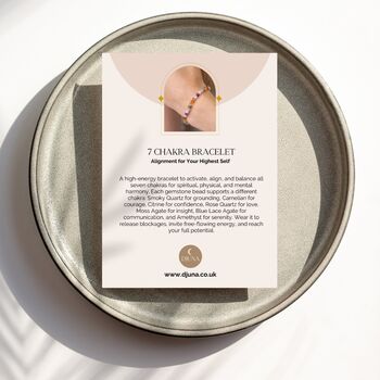 Chakra Bracelet With 4mm Natural Gemstone Beads For Alignment And Wellbeing, 3 of 3