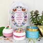 Butterfly Wreath Bath Gift Set And Candle, thumbnail 1 of 5