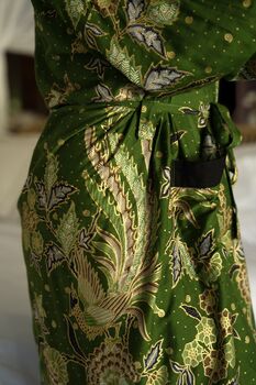 Khaki Batik Kimono Robe, 4 of 6