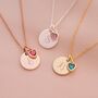 Initial And Heart Birthstone Personalised Necklace, thumbnail 1 of 9