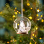 Personalised Illustrated Penguin First Christmas Snow Bauble, thumbnail 4 of 7