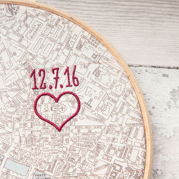 Personalised Cotton Embroidered Map Hoop, 8 of 10