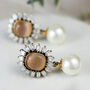 Peach Statement Pearl Drop Earring, thumbnail 1 of 2