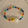 Multi Coloured Smile Beaded Bracelet, thumbnail 1 of 4