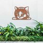 Metal Peaking Cat, Rusted Cat Wall Decor, Cat Gift, thumbnail 1 of 10