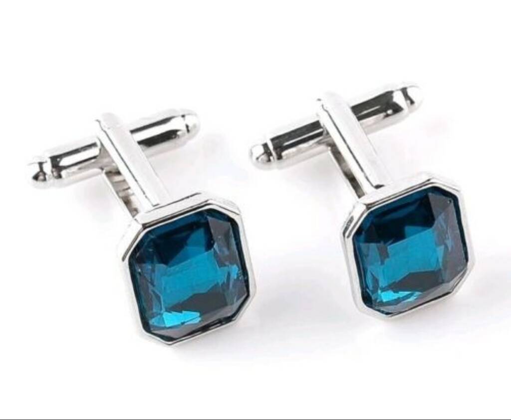 Blue Gem Stone Cufflinks By Air Armor