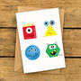 Cute Shape Monster Greeting Card For Children, thumbnail 3 of 4