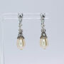 Rhinestone Embellished Pearl Drop Clip On Earrings, thumbnail 2 of 5