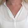 The Trio Star Point Pyrite Necklace, Silver, thumbnail 4 of 6