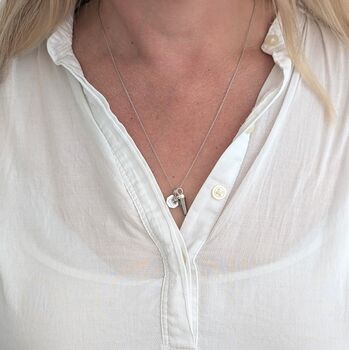 The Trio Star Point Pyrite Necklace, Silver, 4 of 6