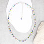Ettie Multi Coloured Rainbow Seed Bead Necklace, thumbnail 3 of 4