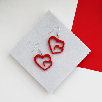 Love Heart Swirl Acrylic Earrings, 4 of 8