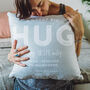 Personalised 'Hug Across The Miles' Locations Cushion, thumbnail 1 of 12