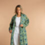Indian Cotton Lime Patchouli Print Robe, thumbnail 4 of 4